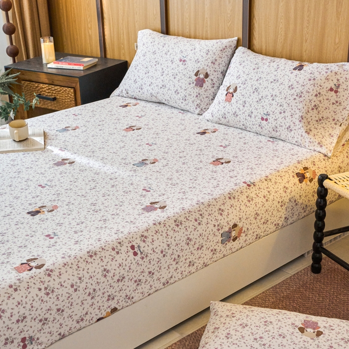 91家纺网 家纺一手货源 找家纺 春皖家纺 2025新款全棉原棉磨毛色织水洗单床笠回暖系列-风格二 旺财