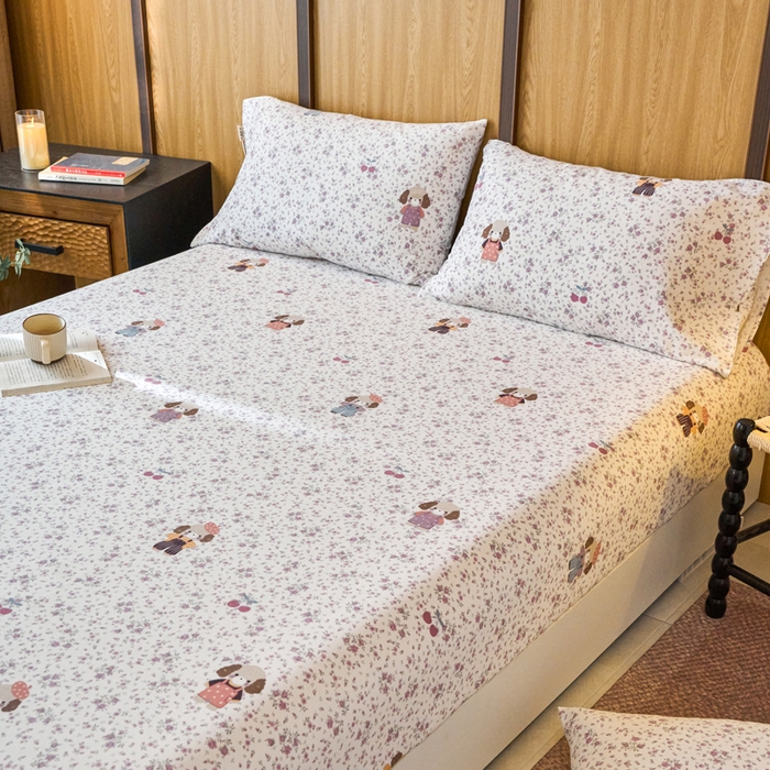 91家纺网 家纺一手货源 找家纺 春皖家纺 2025新款全棉原棉磨毛色织水洗单床笠回暖系列-风格二 旺财