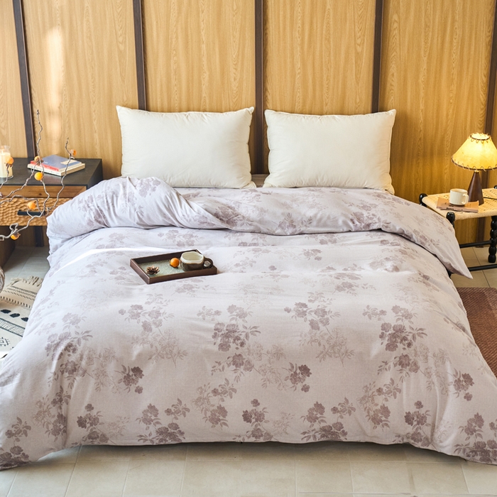 91家纺网 家纺一手货源 找家纺 春皖家纺 2025新款原棉磨毛单被套 被套单件-风格一花庭悦舞