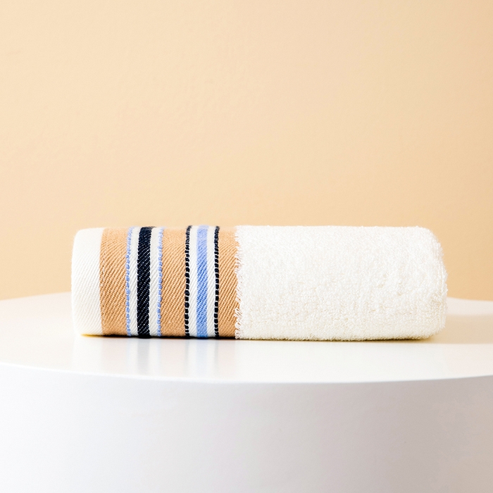 91家纺网 家纺一手货源 找家纺 彩虹毛巾 2025新款超柔亲肤毛浴巾竹纤维毛巾浴巾两件套吸水洗澡毛巾浴巾套装（规格： 毛巾:34*75CM 浴巾:70*140CM） 竹纤维宽段套装-乳黄 通用