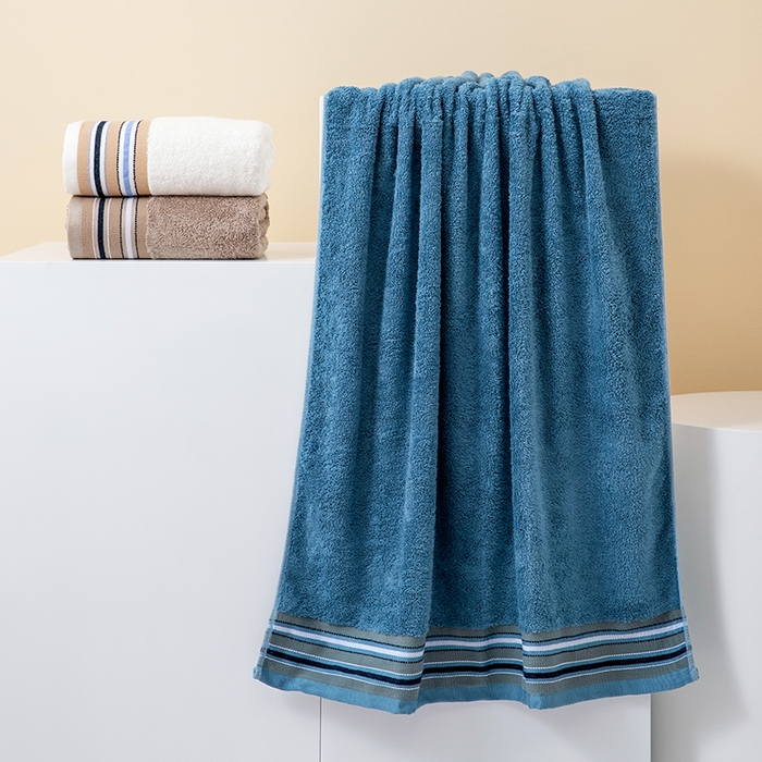 91家纺网 家纺一手货源 找家纺 彩虹毛巾 2025新款超柔亲肤毛浴巾竹纤维毛巾浴巾两件套吸水洗澡毛巾浴巾套装（规格： 毛巾:34*75CM 浴巾:70*140CM） 竹纤维宽段毛巾-三色装 通用