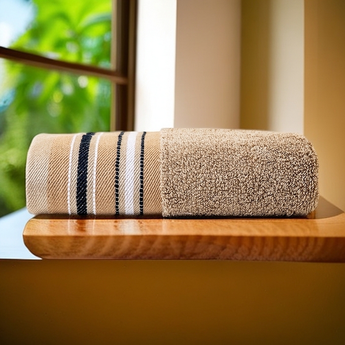 彩虹毛巾 2025新款超柔亲肤毛浴巾竹纤维毛巾浴巾两件套吸水洗澡毛巾浴巾套装（规格： 毛巾:34*75CM 浴巾:70*140CM） 竹纤维宽段浴巾-中棕 通用