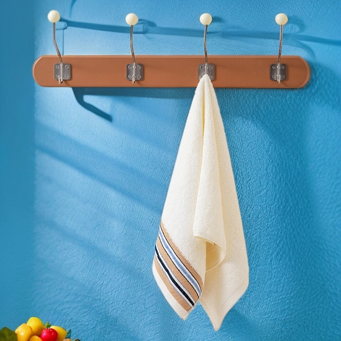 彩虹毛巾 2025新款超柔亲肤毛浴巾竹纤维毛巾浴巾两件套吸水洗澡毛巾浴巾套装（规格： 毛巾:34*75CM 浴巾:70*140CM） 竹纤维宽段毛巾-乳黄 通用