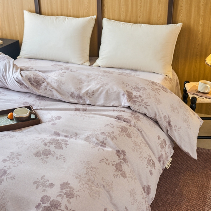 91家纺网 家纺一手货源 找家纺 春皖家纺 2025新款原棉磨毛单被套 被套单件-风格一花庭悦舞