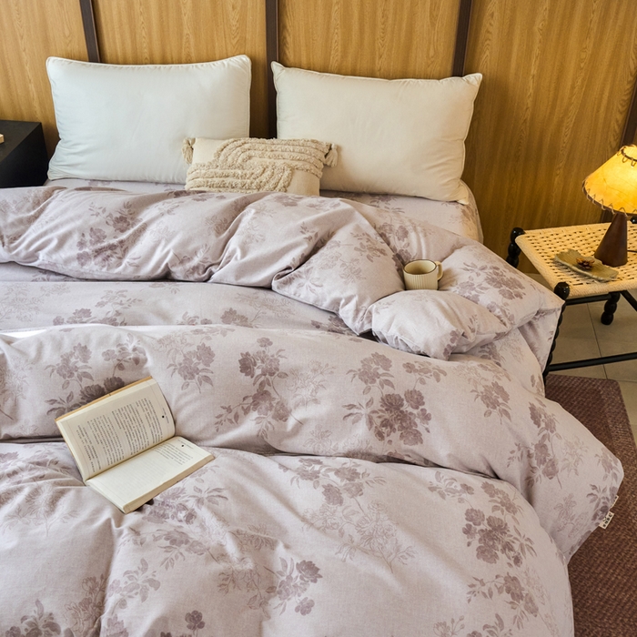 91家纺网 家纺一手货源 找家纺 春皖家纺 2025新款原棉磨毛单被套 被套单件-风格一花庭悦舞