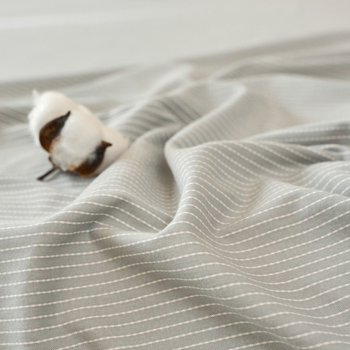 91家纺网 家纺一手货源 找家纺 春皖家纺 2025新款全棉原棉磨毛色织水洗单床笠回暖系列-风格二 雾灰细语