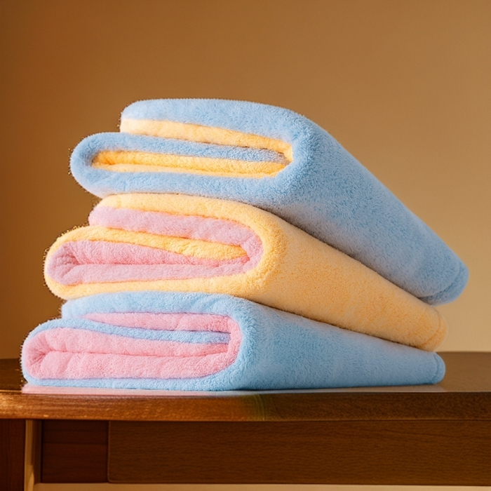 91家纺网 家纺一手货源 找家纺 （总）彩虹毛巾 2025新款珊瑚绒浴帽公主风蝴蝶结干发帽洗头包头浴巾加厚干发巾