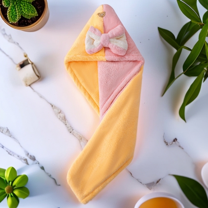 91家纺网 家纺一手货源 找家纺 （总）彩虹毛巾 2025新款珊瑚绒浴帽公主风蝴蝶结干发帽洗头包头浴巾加厚干发巾