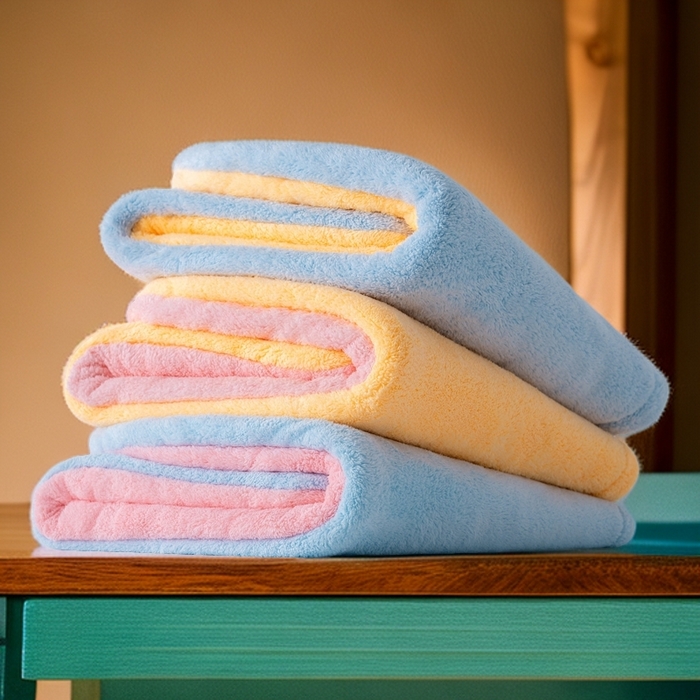 91家纺网 家纺一手货源 找家纺 （总）彩虹毛巾 2025新款珊瑚绒浴帽公主风蝴蝶结干发帽洗头包头浴巾加厚干发巾