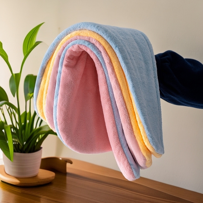 91家纺网 家纺一手货源 找家纺 （总）彩虹毛巾 2025新款珊瑚绒浴帽公主风蝴蝶结干发帽洗头包头浴巾加厚干发巾