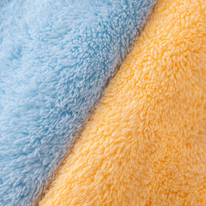 91家纺网 家纺一手货源 找家纺 彩虹毛巾 2025新款珊瑚绒浴帽公主风蝴蝶结干发帽洗头包头浴巾加厚干发巾 蓝拼黄浴帽加厚双层款 25x65CM/只