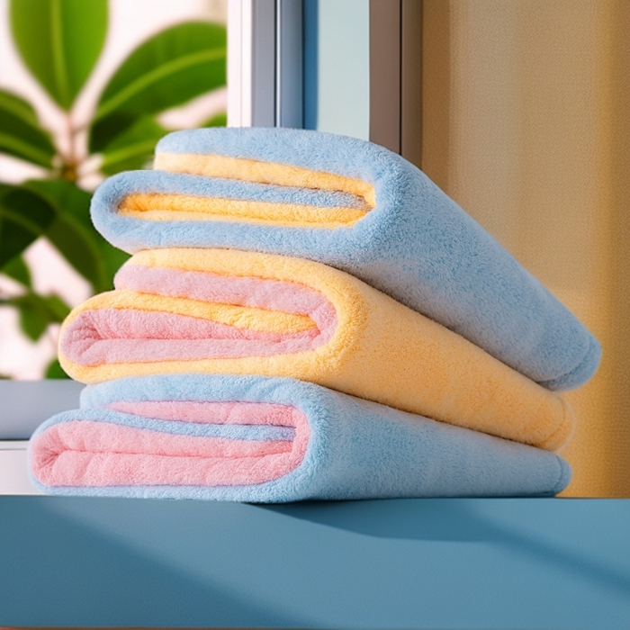 91家纺网 家纺一手货源 找家纺 （总）彩虹毛巾 2025新款珊瑚绒浴帽公主风蝴蝶结干发帽洗头包头浴巾加厚干发巾