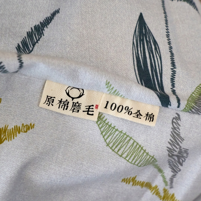 91家纺网 家纺一手货源 找家纺 春皖家纺 2025新款全棉原棉磨毛色织水洗单床笠回暖系列-风格二 叶晴川