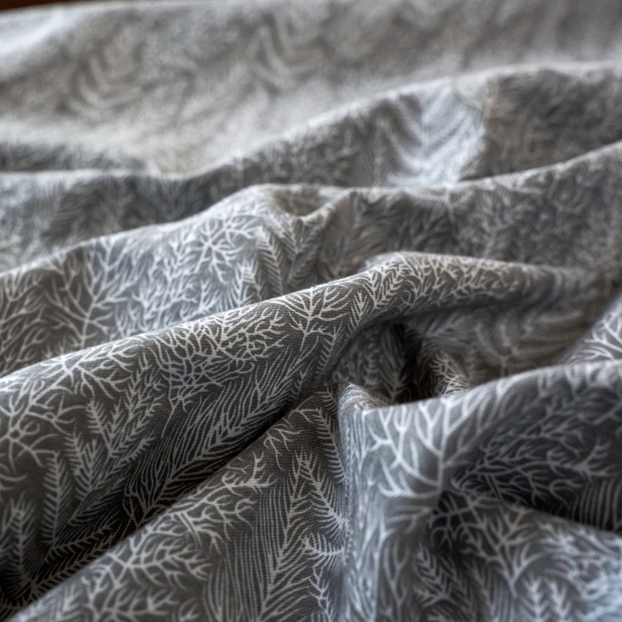 91家纺网 家纺一手货源 找家纺 春皖家纺 2025新款全棉原棉磨毛色织水洗单床笠回暖系列-风格二 叶相思