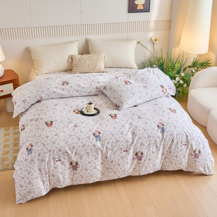 91家纺网 家纺一手货源 找家纺 春皖家纺 2025新款原棉磨毛单被套 被套单件-风格一旺财