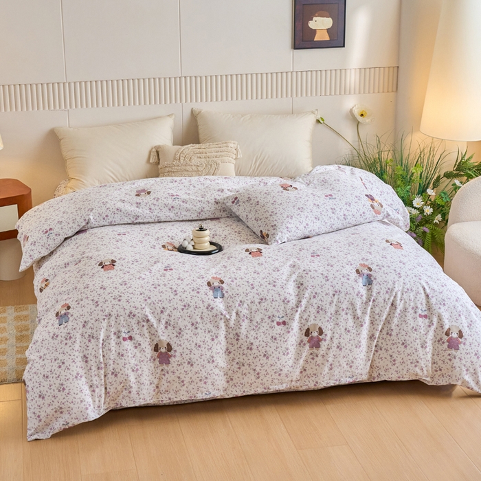 91家纺网 家纺一手货源 找家纺 春皖家纺 2025新款原棉磨毛单被套 被套单件-风格一旺财