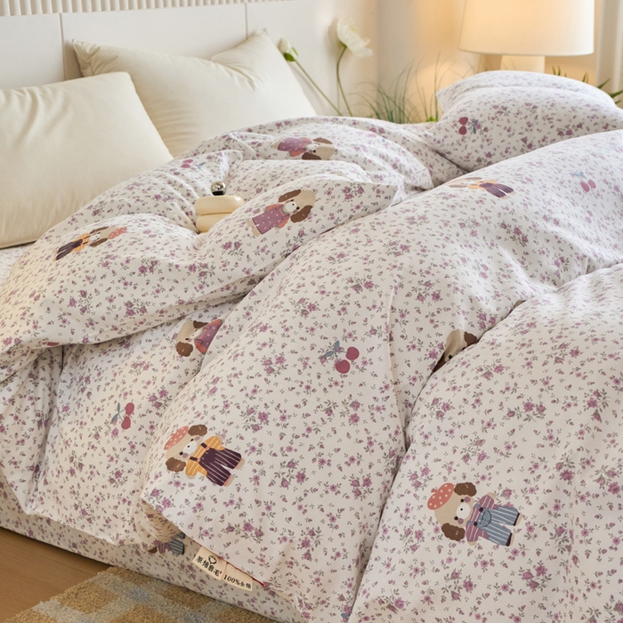 91家纺网 家纺一手货源 找家纺 春皖家纺 2025新款原棉磨毛单被套 被套单件-风格一旺财