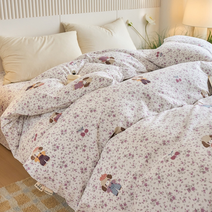 91家纺网 家纺一手货源 找家纺 春皖家纺 2025新款原棉磨毛单被套 被套单件-风格一旺财