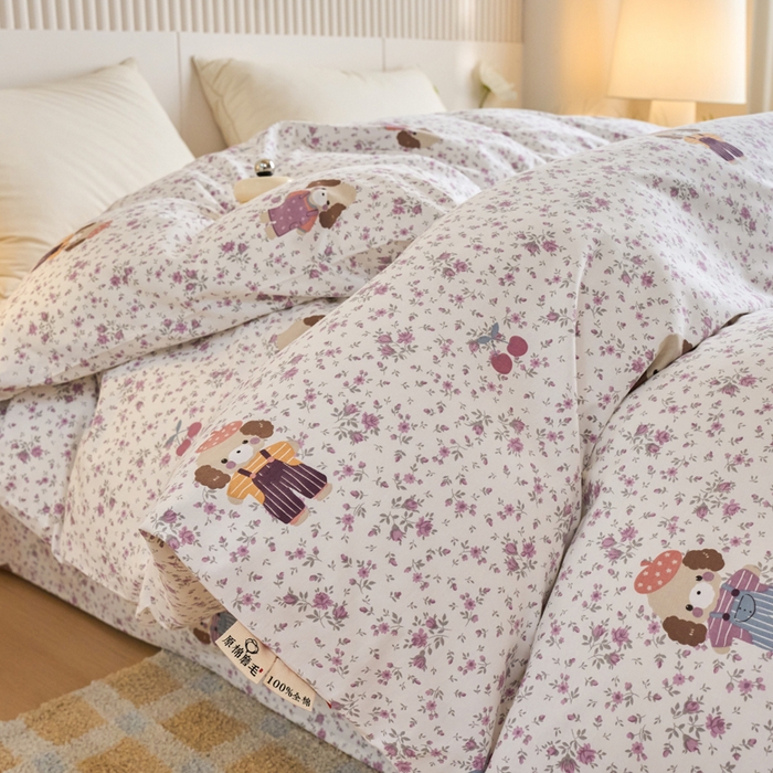 91家纺网 家纺一手货源 找家纺 春皖家纺 2025新款原棉磨毛单被套 被套单件-风格一旺财