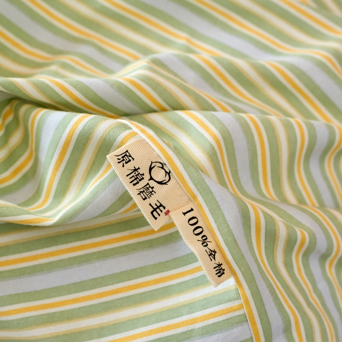 91家纺网 家纺一手货源 找家纺 春皖家纺 2025新款全棉原棉磨毛色织水洗单床笠回暖系列-风格二 云水间