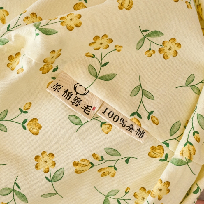 91家纺网 家纺一手货源 找家纺 春皖家纺 2025新款全棉原棉磨毛色织水洗单床笠回暖系列-风格二 知春意