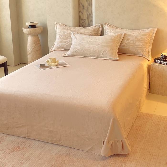 91家纺网 家纺一手货源 找家纺 （总）春皖家纺 2025新款全消光雕花绒牛奶绒单品床单