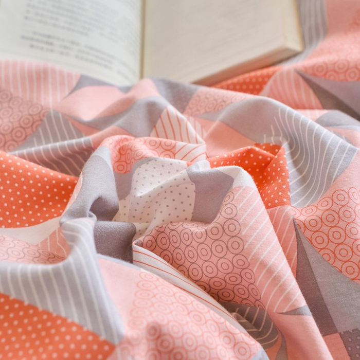 91家纺网 家纺一手货源 找家纺 春皖家纺 2025新款原棉磨毛单被套 被套单件-风格一几何梦