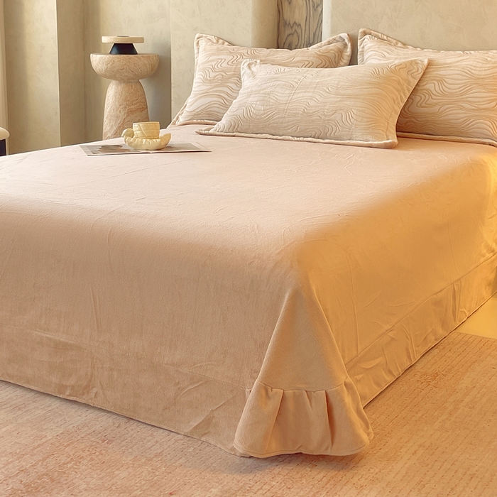 91家纺网 家纺一手货源 找家纺 （总）春皖家纺 2025新款全消光雕花绒牛奶绒单品床单