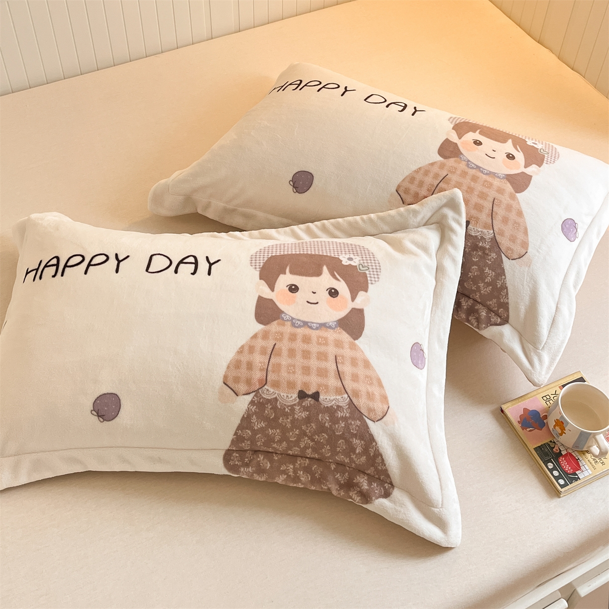 91家纺网 家纺一手货源 找家纺 （总）梦幻之城 2025新款A类牛奶绒数码印花卡通枕套