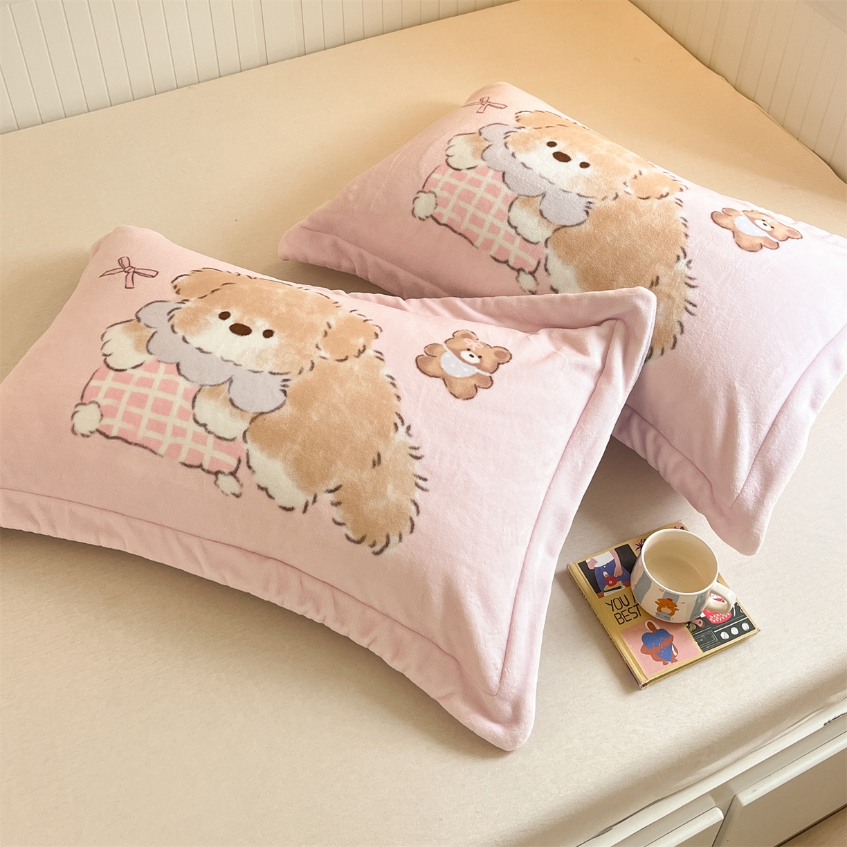 91家纺网 家纺一手货源 找家纺 （总）梦幻之城 2025新款A类牛奶绒数码印花卡通枕套