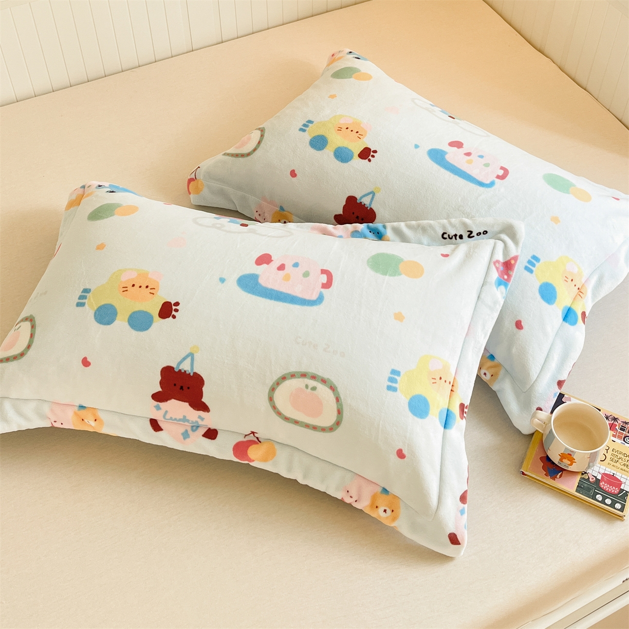 91家纺网 家纺一手货源 找家纺 （总）梦幻之城 2025新款A类牛奶绒数码印花卡通枕套