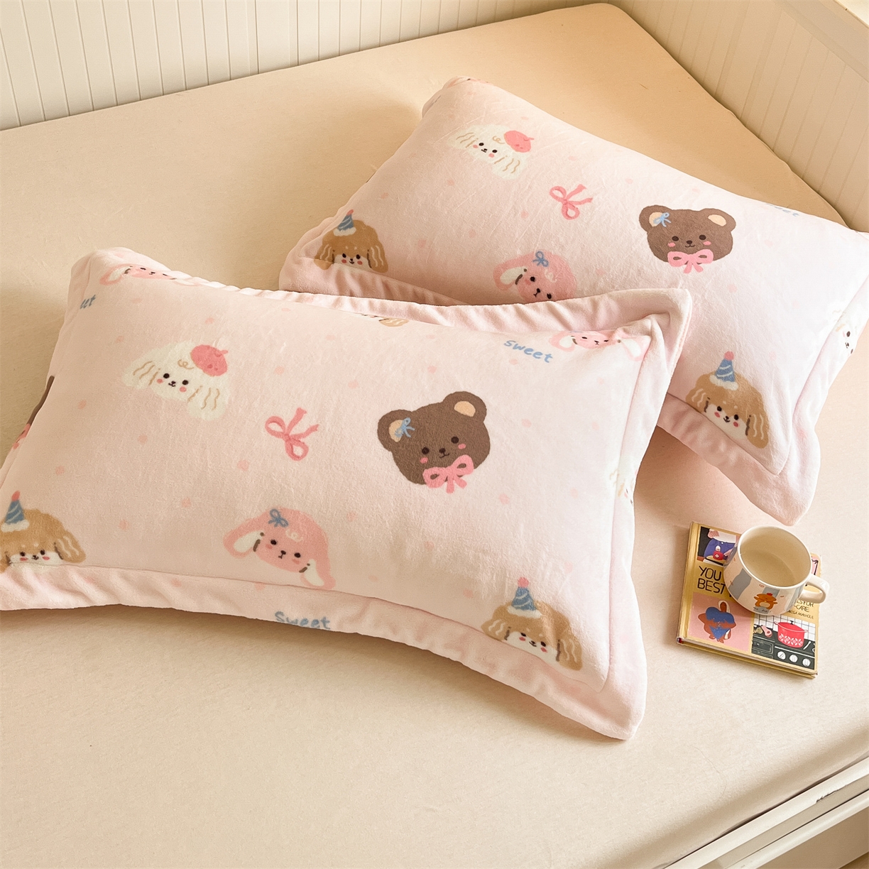 91家纺网 家纺一手货源 找家纺 （总）梦幻之城 2025新款A类牛奶绒数码印花卡通枕套