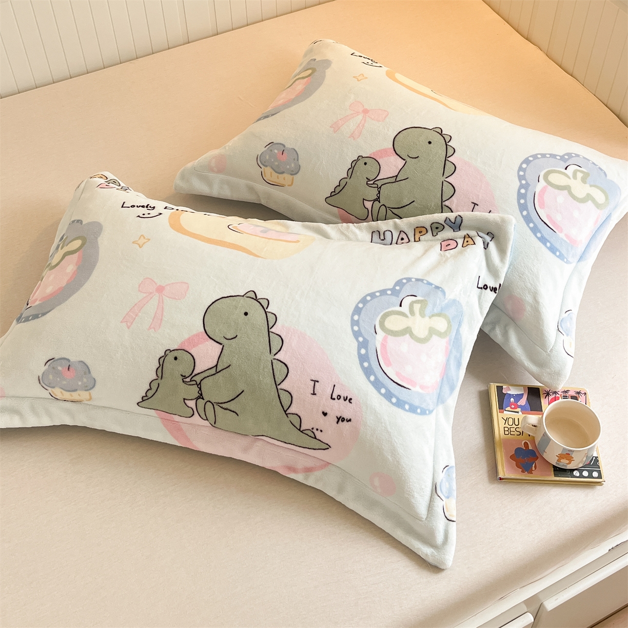 91家纺网 家纺一手货源 找家纺 （总）梦幻之城 2025新款A类牛奶绒数码印花卡通枕套