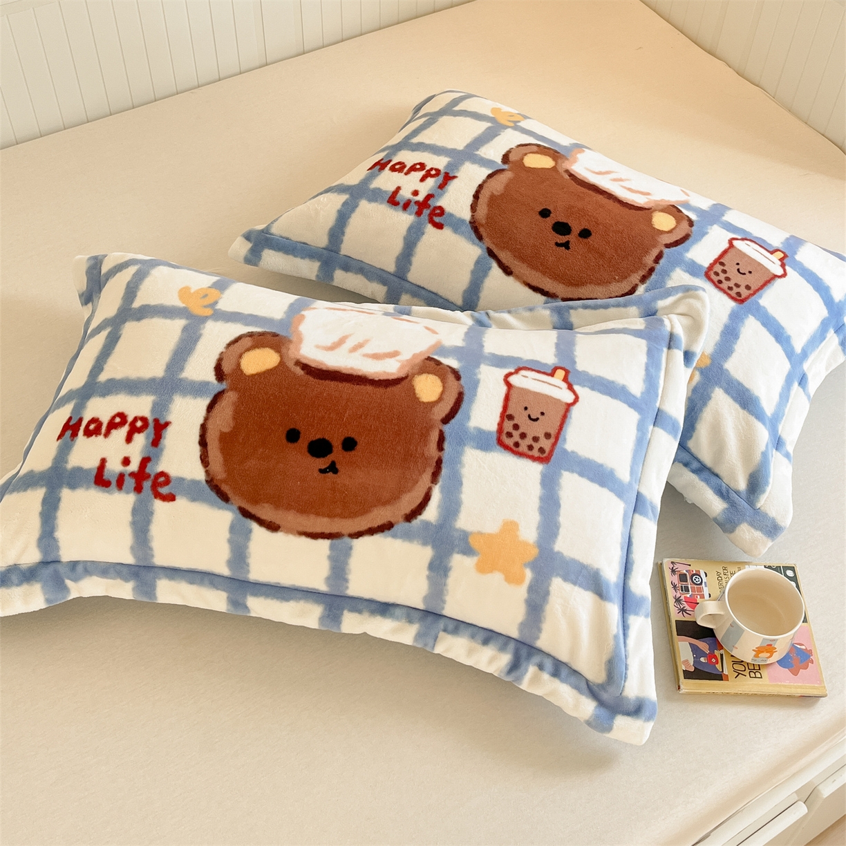 91家纺网 家纺一手货源 找家纺 （总）梦幻之城 2025新款A类牛奶绒数码印花卡通枕套