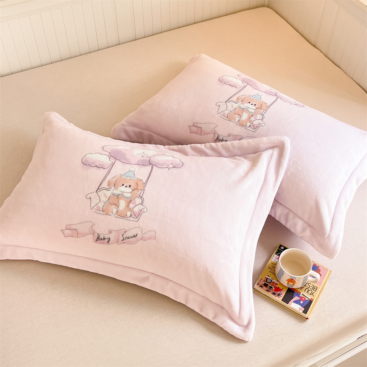 91家纺网 家纺一手货源 找家纺 （总）梦幻之城 2025新款A类牛奶绒数码印花卡通枕套