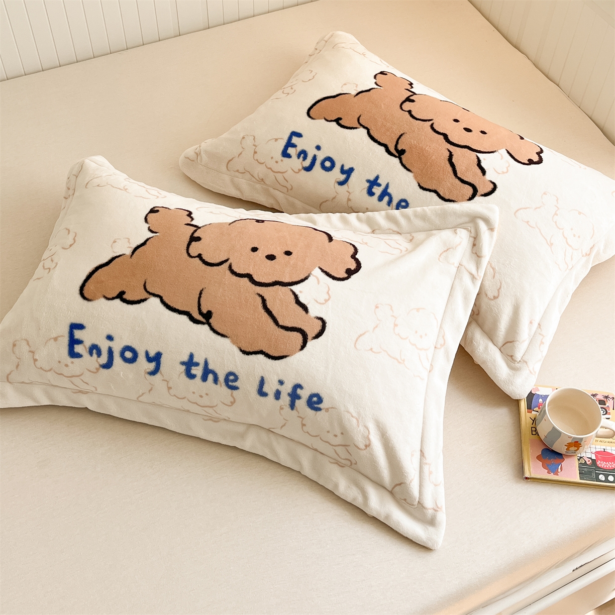 91家纺网 家纺一手货源 找家纺 （总）梦幻之城 2025新款A类牛奶绒数码印花卡通枕套