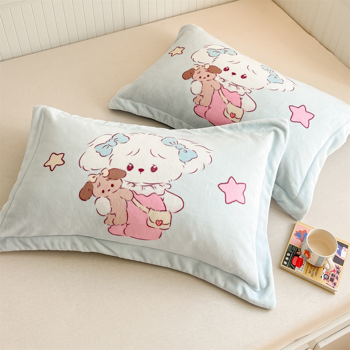 91家纺网 家纺一手货源 找家纺 （总）梦幻之城 2025新款A类牛奶绒数码印花卡通枕套