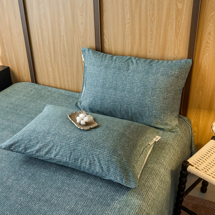 91家纺网 家纺一手货源 找家纺 （总）春皖家纺 2025新款全棉原棉磨毛色织水洗单枕套回暖系列-风格二