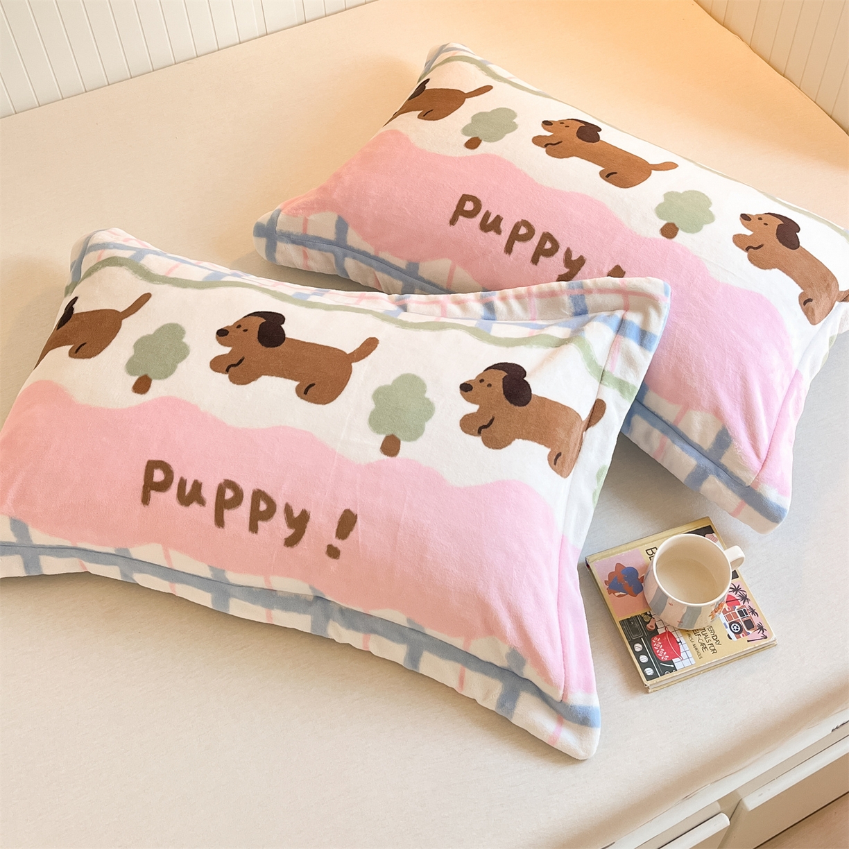 91家纺网 家纺一手货源 找家纺 （总）梦幻之城 2025新款A类牛奶绒数码印花卡通枕套