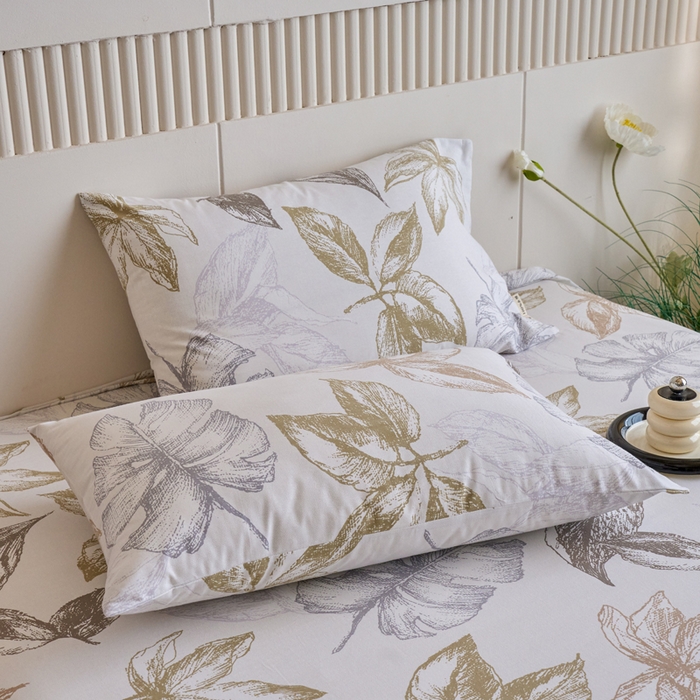 91家纺网 家纺一手货源 找家纺 春皖家纺 2025新款全棉原棉磨毛色织水洗单枕套回暖系列-风格二 留香