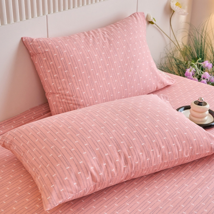 91家纺网 家纺一手货源 找家纺 （总）春皖家纺 2025新款全棉原棉磨毛色织水洗单枕套回暖系列-风格二