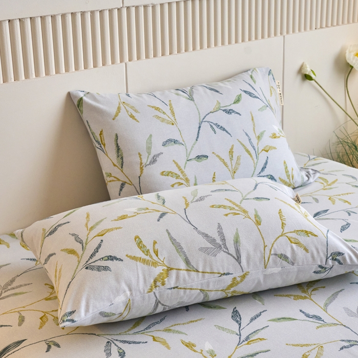 91家纺网 家纺一手货源 找家纺 （总）春皖家纺 2025新款全棉原棉磨毛色织水洗单枕套回暖系列-风格二