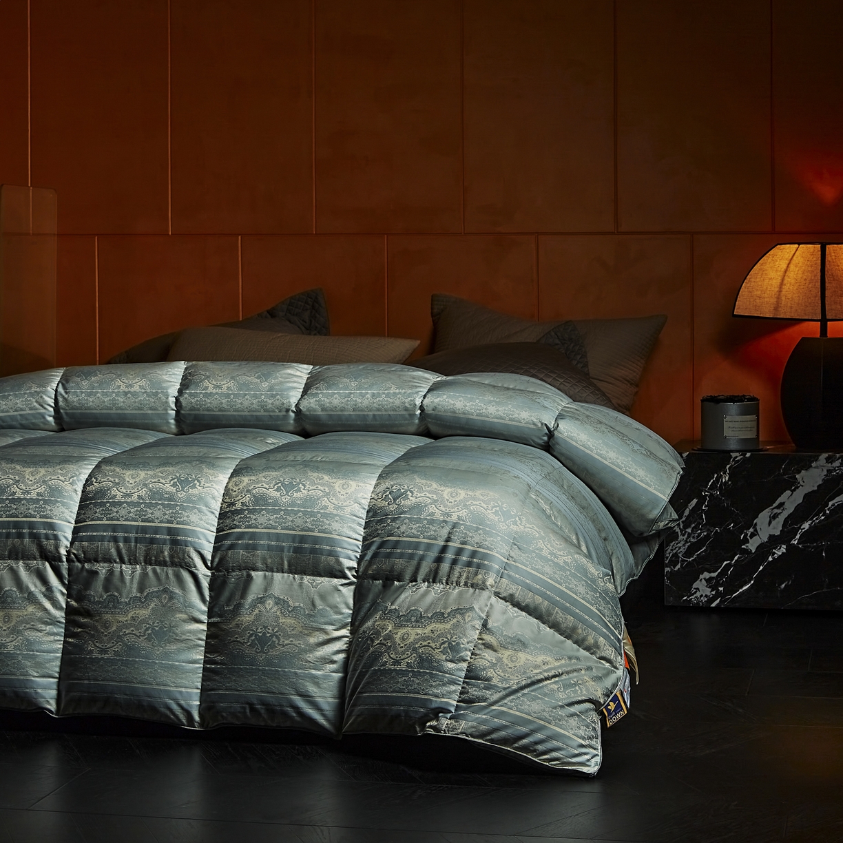 91家纺网 家纺一手货源 找家纺 暖羽屋羽绒馆 2025新款时空95白鹅绒被芯 羽绒被子 鹅绒被 双人春秋冬被2米 时空 蓝