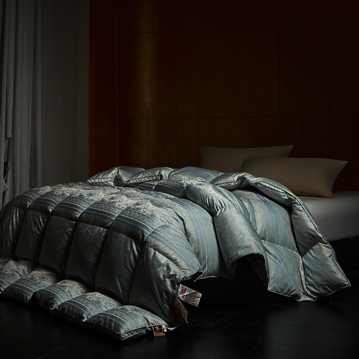 91家纺网 家纺一手货源 找家纺 暖羽屋羽绒馆 2025新款时空95白鹅绒被芯 羽绒被子 鹅绒被 双人春秋冬被2米 时空 蓝