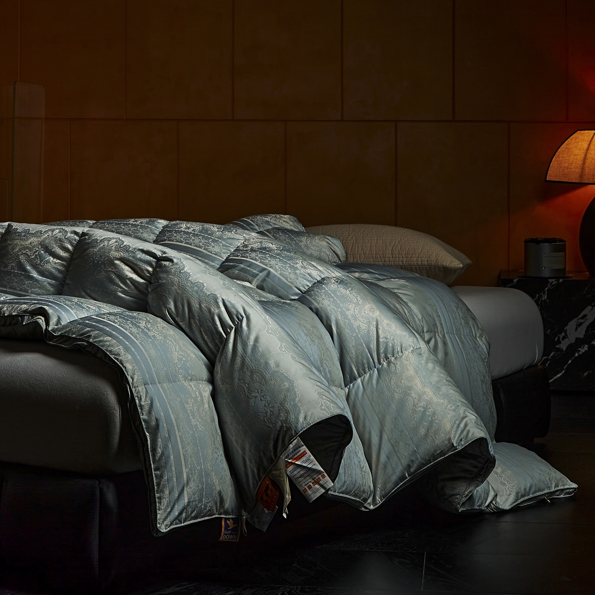 91家纺网 家纺一手货源 找家纺 暖羽屋羽绒馆 2025新款时空95白鹅绒被芯 羽绒被子 鹅绒被 双人春秋冬被2米 时空 蓝