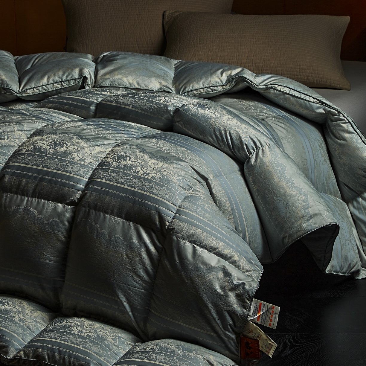 91家纺网 家纺一手货源 找家纺 暖羽屋羽绒馆 2025新款时空95白鹅绒被芯 羽绒被子 鹅绒被 双人春秋冬被2米 时空 蓝