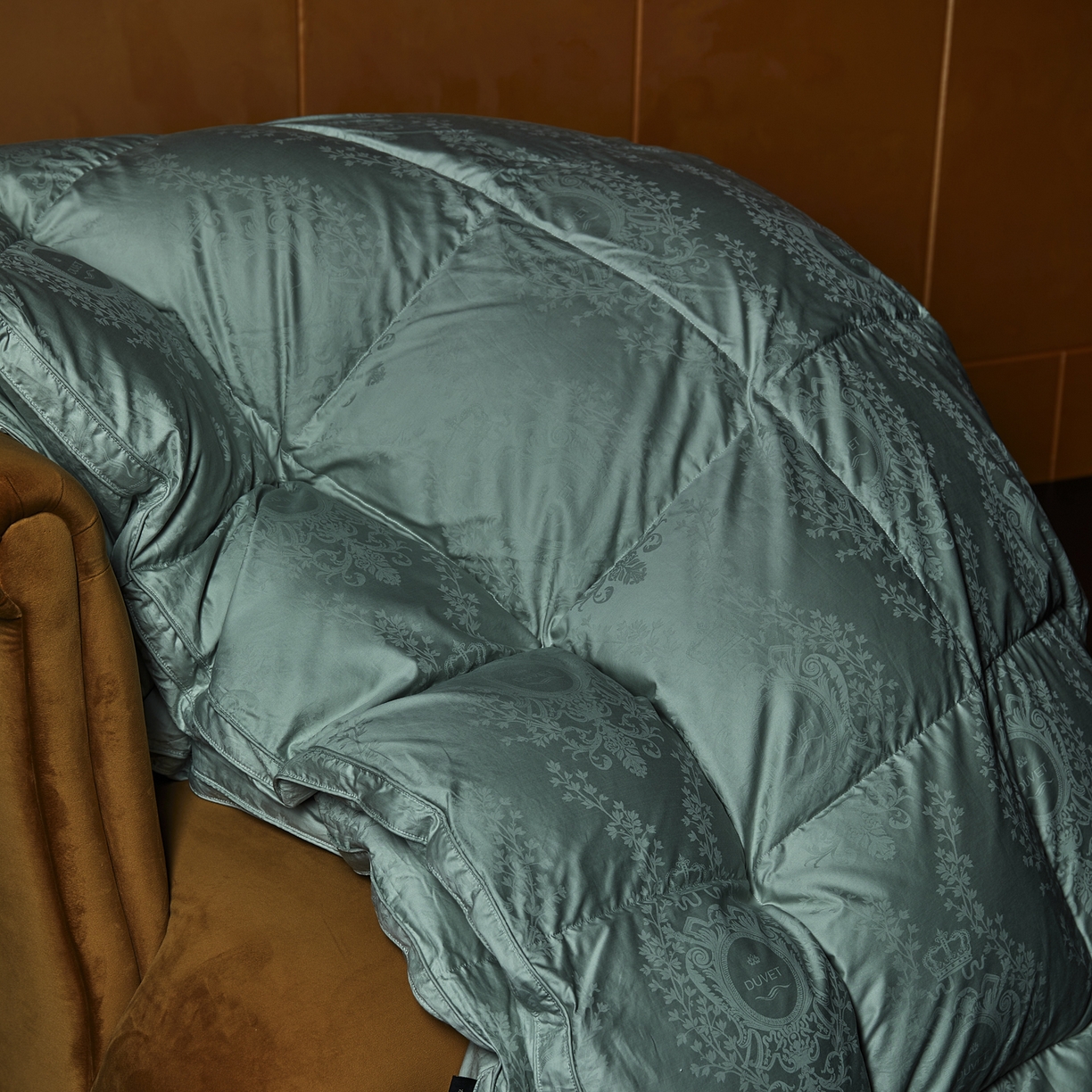 91家纺网 家纺一手货源 找家纺 暖羽屋羽绒馆 2025新款盛世典雅95白鹅绒被子 鹅绒被芯 羽绒被 冬被双人2米春秋被 盛世典雅 蓝