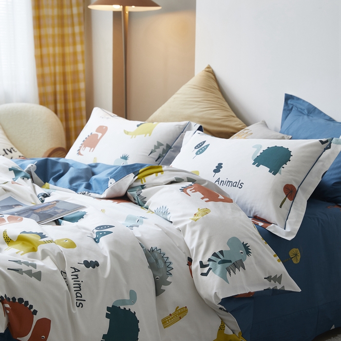 91家纺网 家纺一手货源 找家纺 总 由丽 2025款铂金精梳臻棉四件套-卡通系列被套放缩水