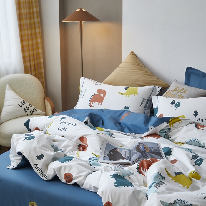 91家纺网 家纺一手货源 找家纺 总 由丽 2025款铂金精梳臻棉四件套-卡通系列被套放缩水