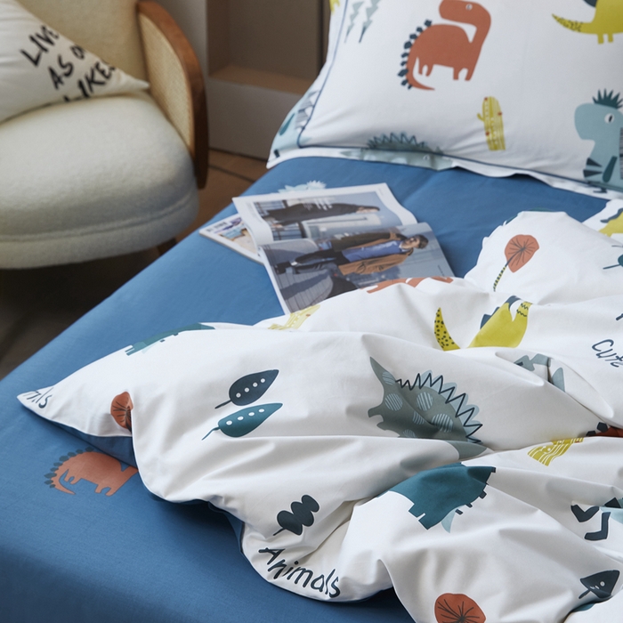 91家纺网 家纺一手货源 找家纺 总 由丽 2025款铂金精梳臻棉四件套-卡通系列被套放缩水